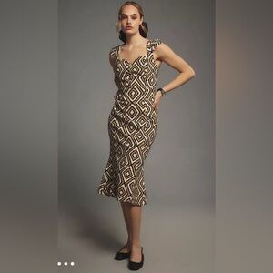 Anthropologie Cecily Fit & Flare Sweetheart Midi Dress $180 Retail La Dolce Vita